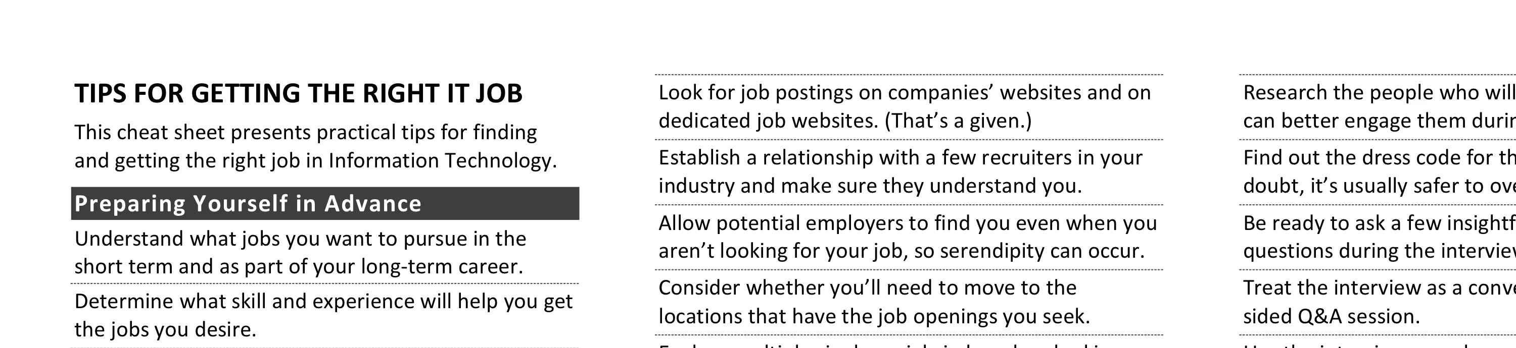 Tips for Getting the Right IT Job