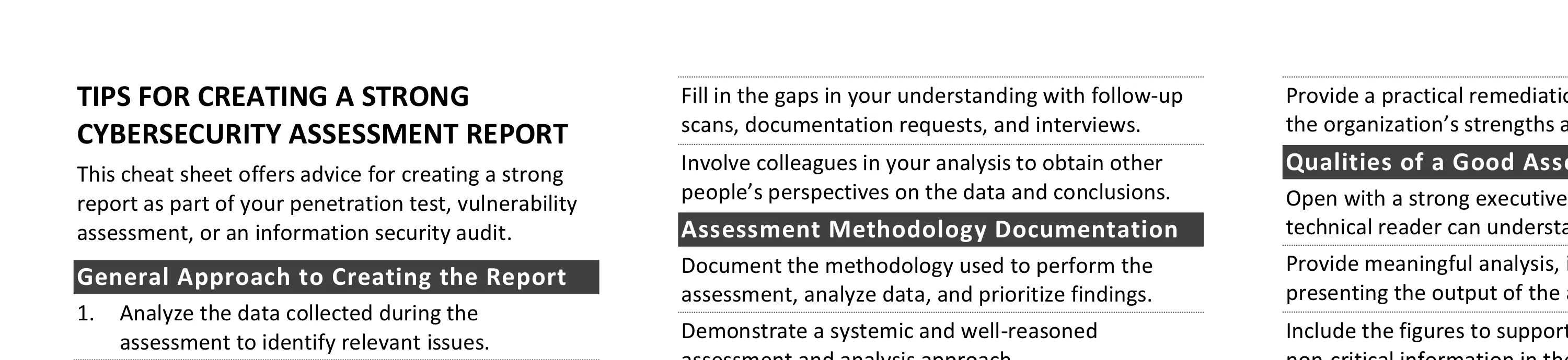 Tips for Creating a Strong Cybersecurity Assessment Report