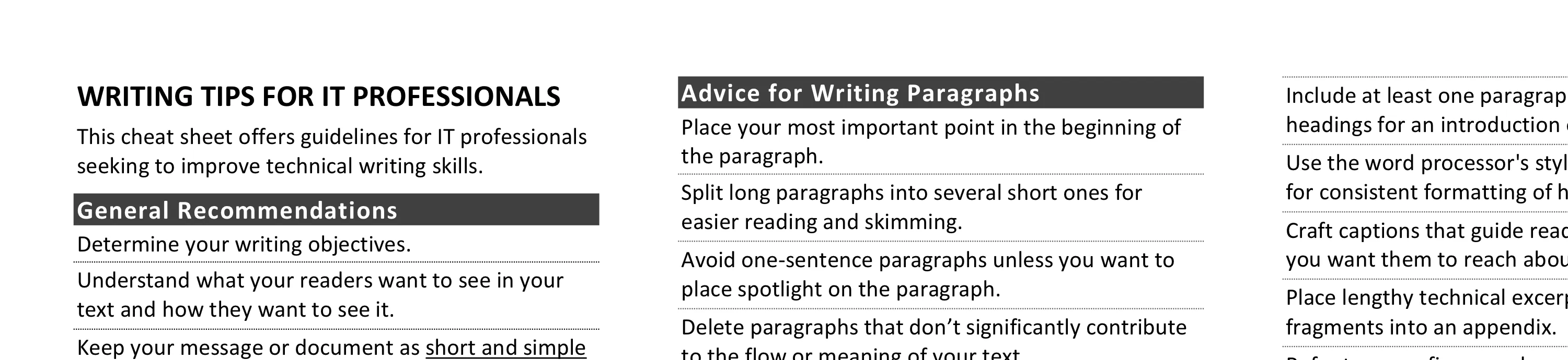 Writing Tips for IT Professionals